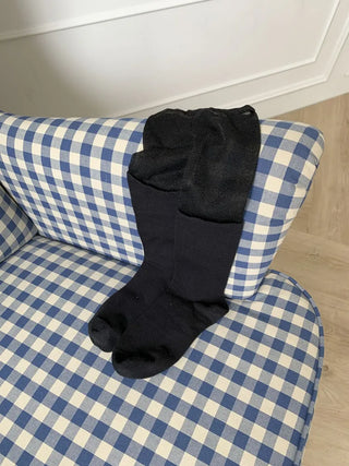 See-through Color Block Basic Elastic Balletcore Knee Socks