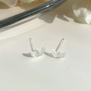 Aurora Silicone Stud Heart Moon Star Hologram Clip-on Earrings 3 Types