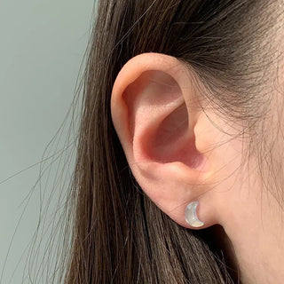 Aurora Silicone Stud Heart Moon Star Hologram Clip-on Earrings 3 Types