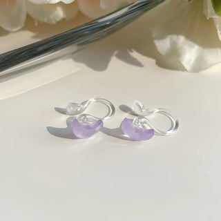 Aurora Silicone Stud Heart Moon Star Hologram Clip-on Earrings 3 Types