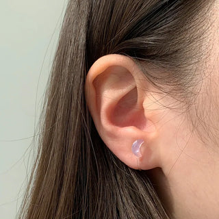 Aurora Silicone Stud Heart Moon Star Hologram Clip-on Earrings 3 Types