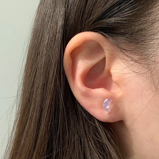 Aurora Silicone Stud Heart Moon Star Hologram Clip-on Earrings 3 Types