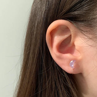 Aurora Silicone Stud Heart Moon Star Hologram Clip-on Earrings 3 Types