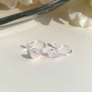 Aurora Silicone Stud Heart Moon Star Hologram Clip-on Earrings 3 Types