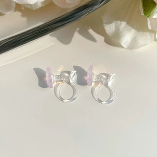 Aurora Silicone Stud Heart Moon Star Hologram Clip-on Earrings 3 Types