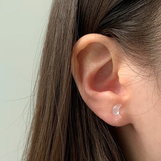 Aurora Silicone Stud Heart Moon Star Hologram Clip-on Earrings 3 Types