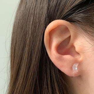 Aurora Silicone Stud Heart Moon Star Hologram Clip-on Earrings 3 Types