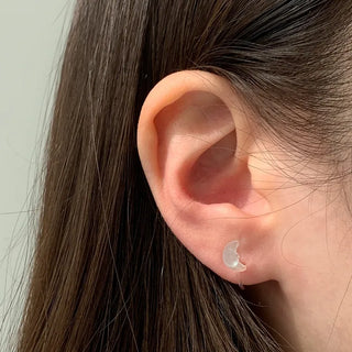 Aurora Silicone Stud Heart Moon Star Hologram Clip-on Earrings 3 Types
