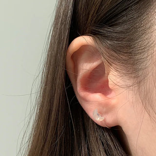 Aurora Silicone Stud Heart Moon Star Hologram Clip-on Earrings 3 Types