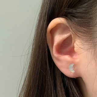 Aurora Silicone Stud Heart Moon Star Hologram Clip-on Earrings 3 Types