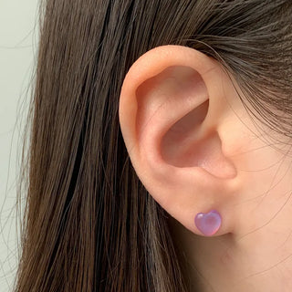 Aurora Silicone Stud Heart Moon Star Hologram Clip-on Earrings 3 Types