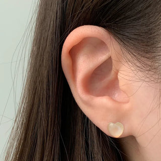 Aurora Silicone Stud Heart Moon Star Hologram Clip-on Earrings 3 Types