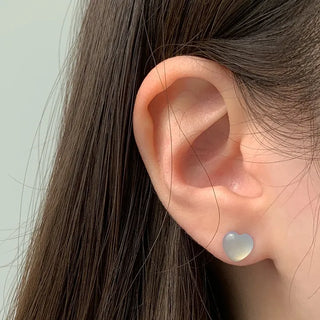 Aurora Silicone Stud Heart Moon Star Hologram Clip-on Earrings 3 Types