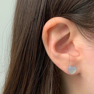 Aurora Silicone Stud Heart Moon Star Hologram Clip-on Earrings 3 Types