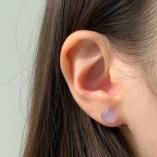 Aurora Silicone Stud Heart Moon Star Hologram Clip-on Earrings 3 Types