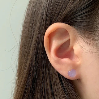 Aurora Silicone Stud Heart Moon Star Hologram Clip-on Earrings 3 Types