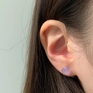 Aurora Silicone Stud Heart Moon Star Hologram Clip-on Earrings 3 Types