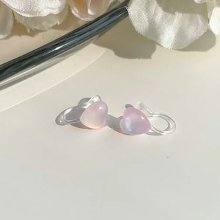 Aurora Silicone Stud Heart Moon Star Hologram Clip-on Earrings 3 Types