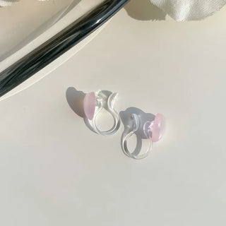 Aurora Silicone Stud Heart Moon Star Hologram Clip-on Earrings 3 Types
