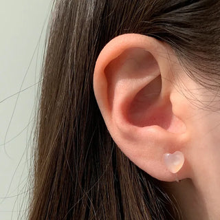 Aurora Silicone Stud Heart Moon Star Hologram Clip-on Earrings 3 Types
