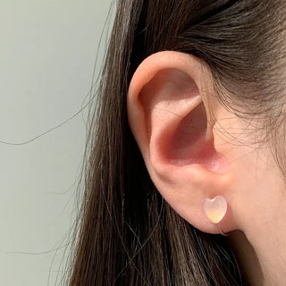 Aurora Silicone Stud Heart Moon Star Hologram Clip-on Earrings 3 Types