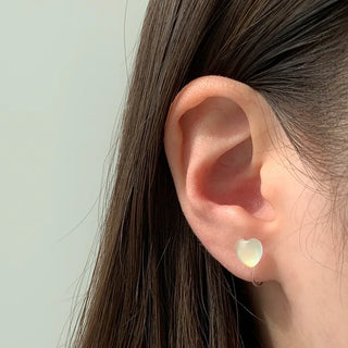 Aurora Silicone Stud Heart Moon Star Hologram Clip-on Earrings 3 Types