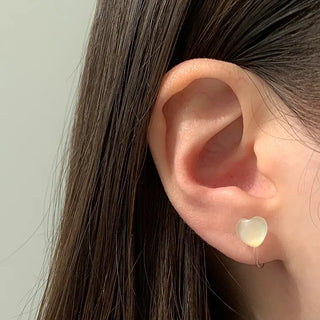 Aurora Silicone Stud Heart Moon Star Hologram Clip-on Earrings 3 Types