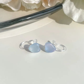 Aurora Silicone Stud Heart Moon Star Hologram Clip-on Earrings 3 Types