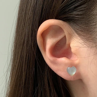 Aurora Silicone Stud Heart Moon Star Hologram Clip-on Earrings 3 Types
