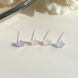 Aurora Silicone Stud Heart Moon Star Hologram Clip-on Earrings 3 Types
