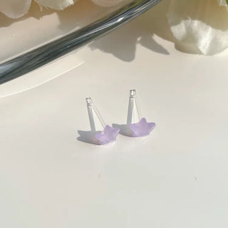 Aurora Silicone Stud Heart Moon Star Hologram Clip-on Earrings 3 Types