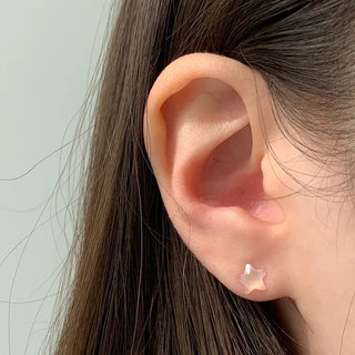 Aurora Silicone Stud Heart Moon Star Hologram Clip-on Earrings 3 Types