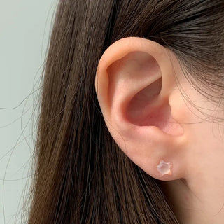 Aurora Silicone Stud Heart Moon Star Hologram Clip-on Earrings 3 Types