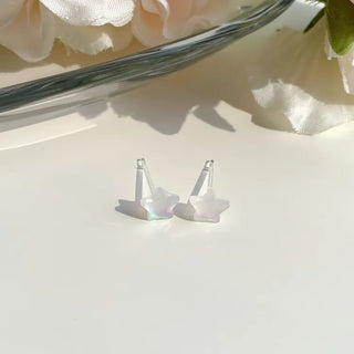 Aurora Silicone Stud Heart Moon Star Hologram Clip-on Earrings 3 Types