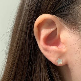 Aurora Silicone Stud Heart Moon Star Hologram Clip-on Earrings 3 Types