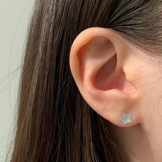 Aurora Silicone Stud Heart Moon Star Hologram Clip-on Earrings 3 Types