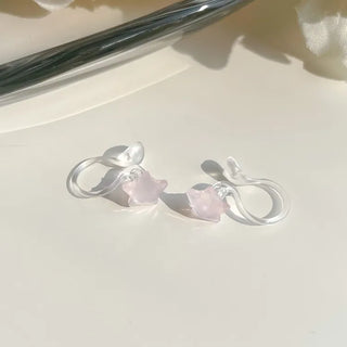 Aurora Silicone Stud Heart Moon Star Hologram Clip-on Earrings 3 Types