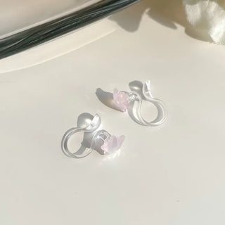 Aurora Silicone Stud Heart Moon Star Hologram Clip-on Earrings 3 Types