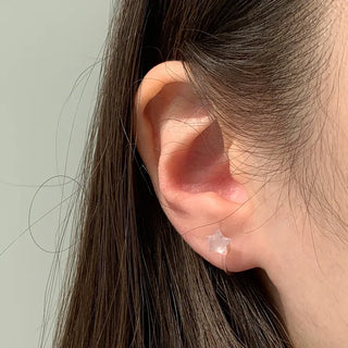 Aurora Silicone Stud Heart Moon Star Hologram Clip-on Earrings 3 Types