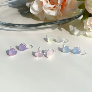 Aurora Silicone Stud Heart Moon Star Hologram Clip-on Earrings 3 Types
