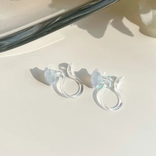 Aurora Silicone Stud Heart Moon Star Hologram Clip-on Earrings 3 Types