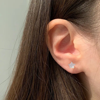 Aurora Silicone Stud Heart Moon Star Hologram Clip-on Earrings 3 Types