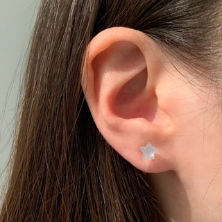Aurora Silicone Stud Heart Moon Star Hologram Clip-on Earrings 3 Types