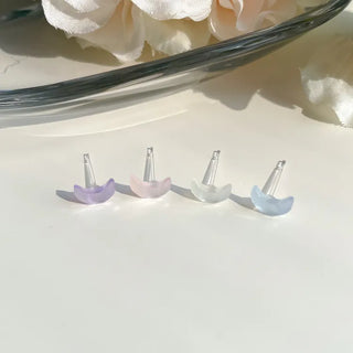 Aurora Silicone Stud Heart Moon Star Hologram Clip-on Earrings 3 Types