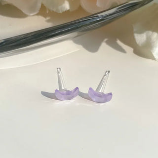 Aurora Silicone Stud Heart Moon Star Hologram Clip-on Earrings 3 Types