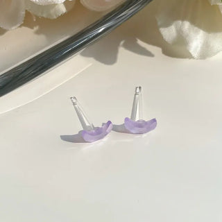 Aurora Silicone Stud Heart Moon Star Hologram Clip-on Earrings 3 Types