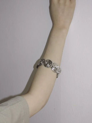 Snail Circle Line Bold Open Bangle Bracelet