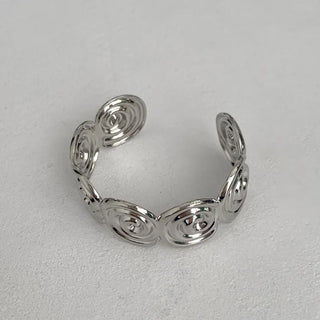 Snail Circle Line Bold Open Bangle Bracelet