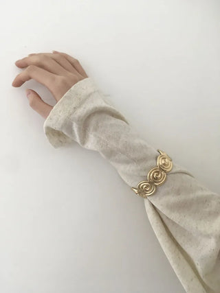 Snail Circle Line Bold Open Bangle Bracelet