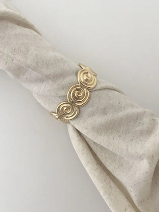 Snail Circle Line Bold Open Bangle Bracelet